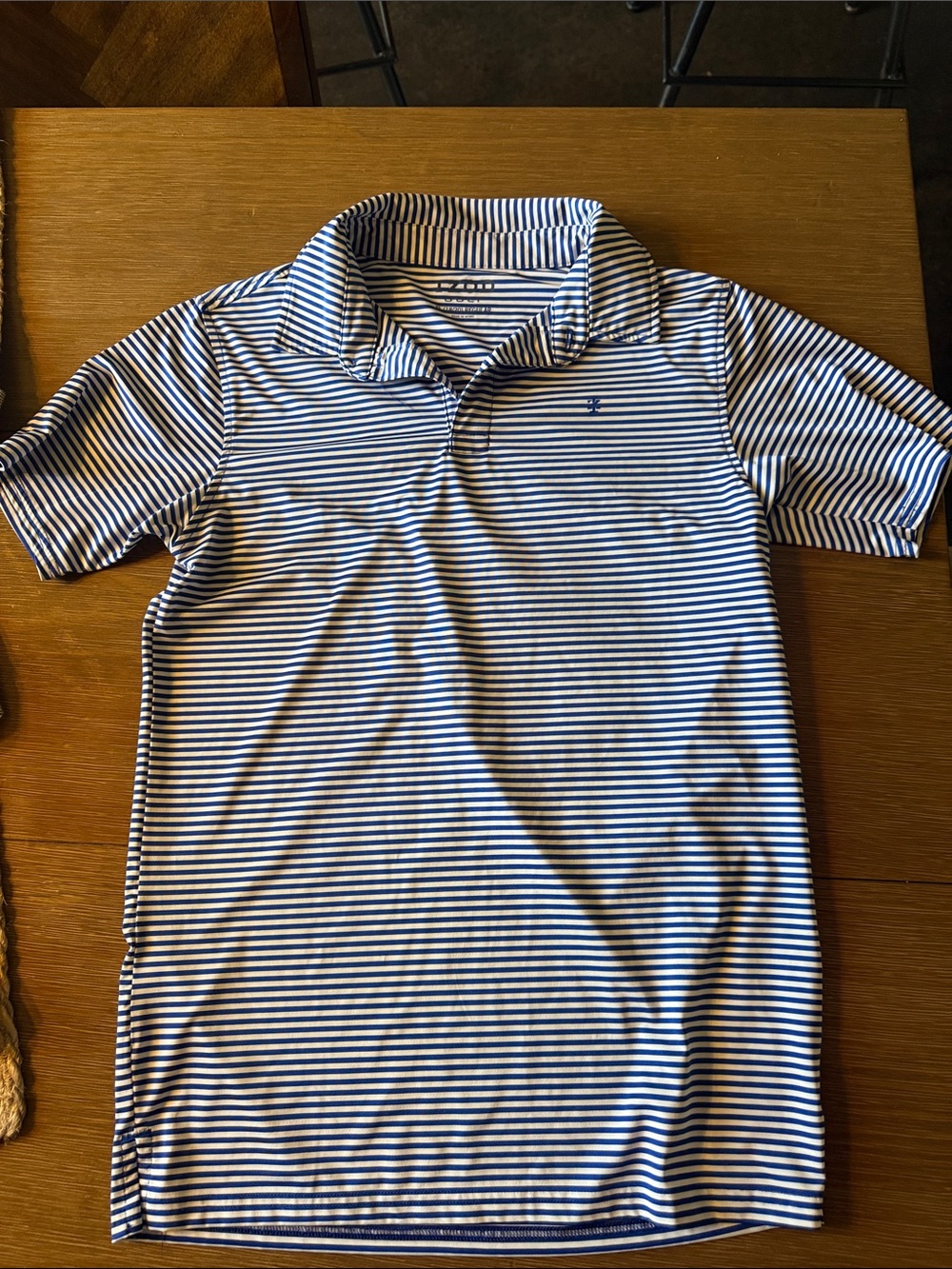 Boys XL Navy & White Striped Polo Shirt